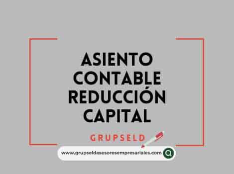 Asiento contable reducci&oacute;n capital