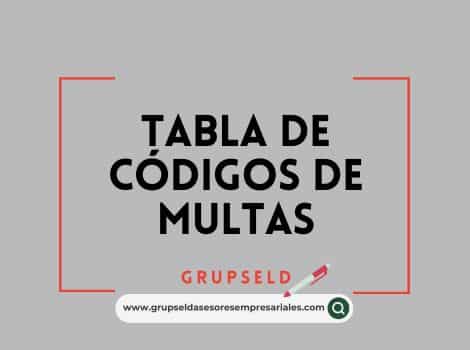 TABLA DE C&Oacute;DIGOS DE MULTAS