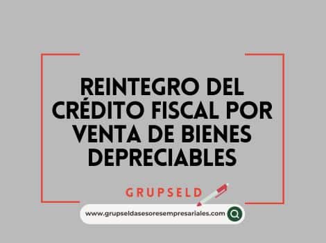 Reintegro del cr&eacute;dito fiscal por venta de bienes depreciables